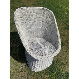 Vintage ⭐️WicKer Accent Chair BOHO ⭐️Rattan 70s Egg Cup Bucket